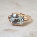East West Blue Topaz Solitaire Ring in 9ct Gold