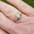 Reserved – Opal and Diamond Trilogy Ring in 9ct Gold