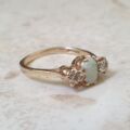Reserved – Opal and Diamond Trilogy Ring in 9ct Gold