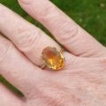 Oval Citrine Solitaire Ring in 9ct Gold