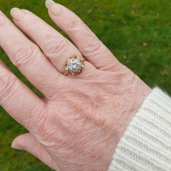 Spinel Cluster Ring in 9ct Gold