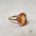 Oval Citrine Solitaire Ring in 9ct Gold