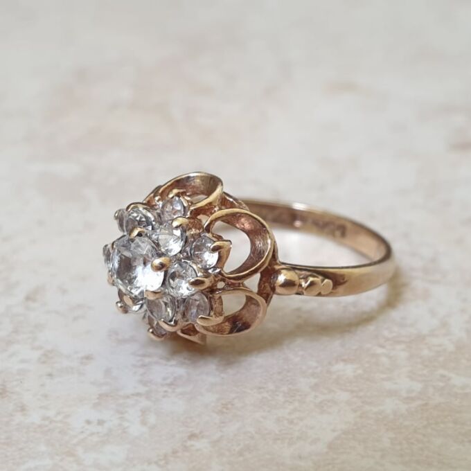 Spinel Cluster Ring in 9ct Gold