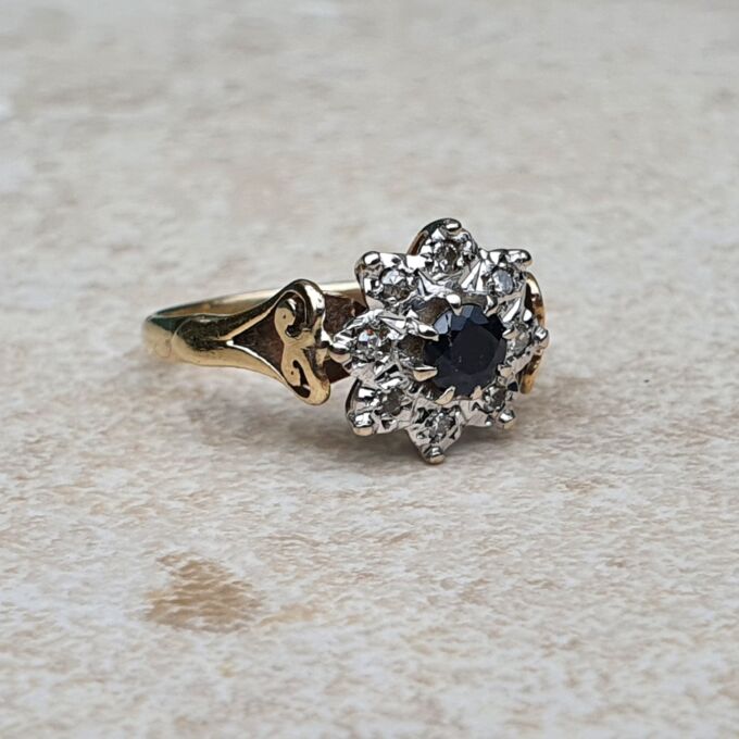 Sapphire and Diamond Ring in 9ct Gold