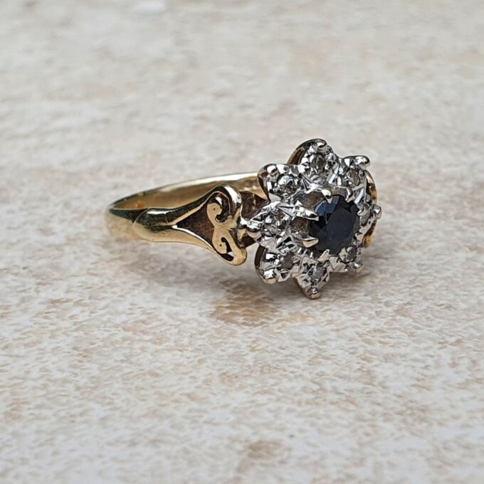 Sapphire and Diamond Ring in 9ct Gold
