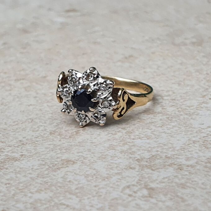 Sapphire and Diamond Ring in 9ct Gold