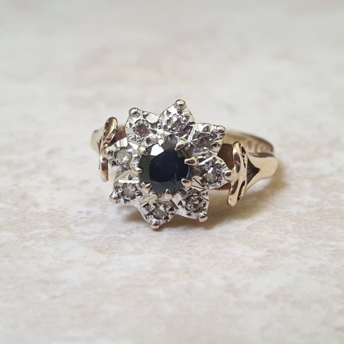 Sapphire and Diamond Ring in 9ct Gold