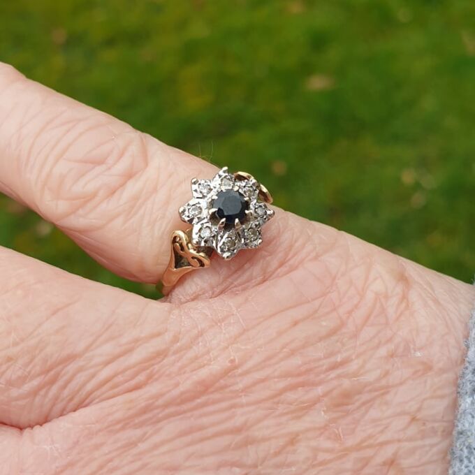 Sapphire and Diamond Ring in 9ct Gold