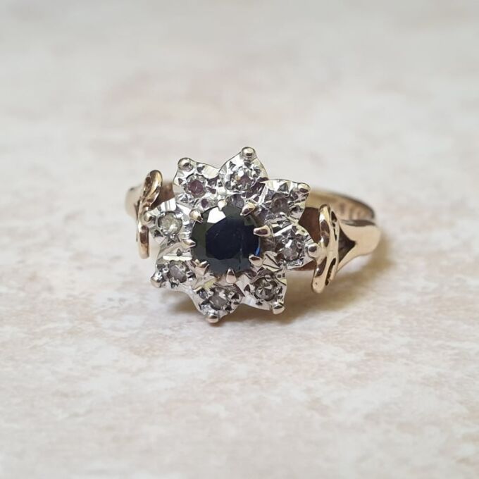 Sapphire and Diamond Ring in 9ct Gold