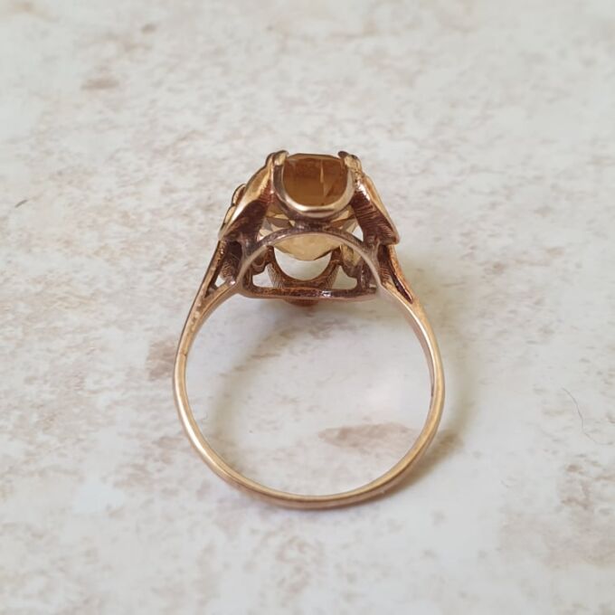 Citrine Solitaire Ring in 9ct Gold