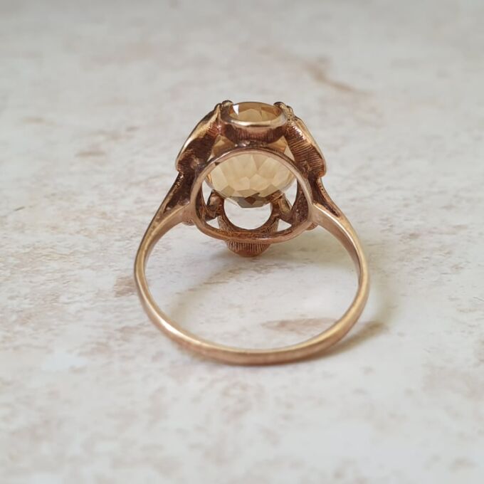 Citrine Solitaire Ring in 9ct Gold