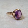 Amethyst Solitaire Ring in 9ct Gold