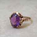 Amethyst Solitaire Ring in 9ct Gold