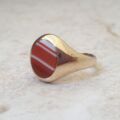 Banded Agate Signet Ring in 9ct Gold