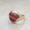 Banded Agate Signet Ring in 9ct Gold