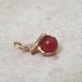 Carnelian Ball and Claw Pendant Fob in 9ct Gold