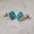 Turquoise Cuff Links in Sterling Silver by David Scott Walker