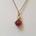Carnelian Ball and Claw Pendant Fob in 9ct Gold