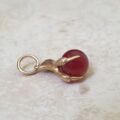 Carnelian Ball and Claw Pendant Fob in 9ct Gold