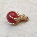 Carnelian Ball and Claw Pendant Fob in 9ct Gold