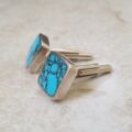 Turquoise Cuff Links in Sterling Silver by David Scott Walker