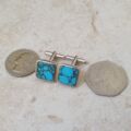 Turquoise Cuff Links in Sterling Silver by David Scott Walker