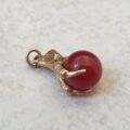 Carnelian Ball and Claw Pendant Fob in 9ct Gold