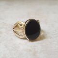 Onyx Solitaire Ring in 9ct Gold