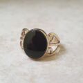 Onyx Solitaire Ring in 9ct Gold