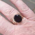 Onyx Solitaire Ring in 9ct Gold