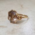 Fancy Set Quartz Solitaire Ring in 9ct Gold