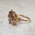 Fancy Set Quartz Solitaire Ring in 9ct Gold