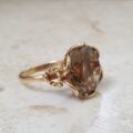 Fancy Set Quartz Solitaire Ring in 9ct Gold