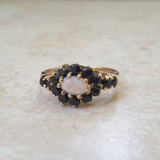 Opal and Sapphire Ring in 9ct Gold