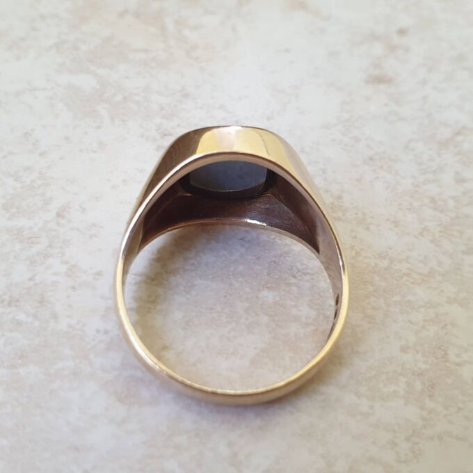 Hematite Centurion Signet Ring in 9ct Gold