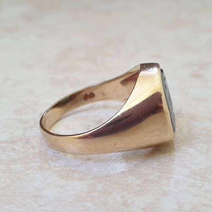 Hematite Centurion Signet Ring in 9ct Gold