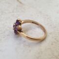 Amethyst Flower Cluster Ring in 9ct Gold