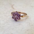 Amethyst Flower Cluster Ring in 9ct Gold