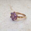 Amethyst Flower Cluster Ring in 9ct Gold