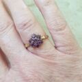 Amethyst Flower Cluster Ring in 9ct Gold
