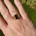 Green Tourmaline Signet Ring in 9ct Gold