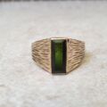 Green Tourmaline Signet Ring in 9ct Gold