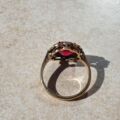 Fancy Synthetic Pink Ruby Ring in 9ct Gold