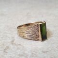 Green Tourmaline Signet Ring in 9ct Gold