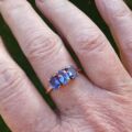 Three Stone Tanzanite Ring in 9ct Gold
