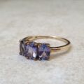 Three Stone Tanzanite Ring in 9ct Gold