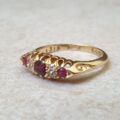 Edwardian Ruby and Diamond Ring in 18ct Gold