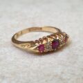 Edwardian Ruby and Diamond Ring in 18ct Gold