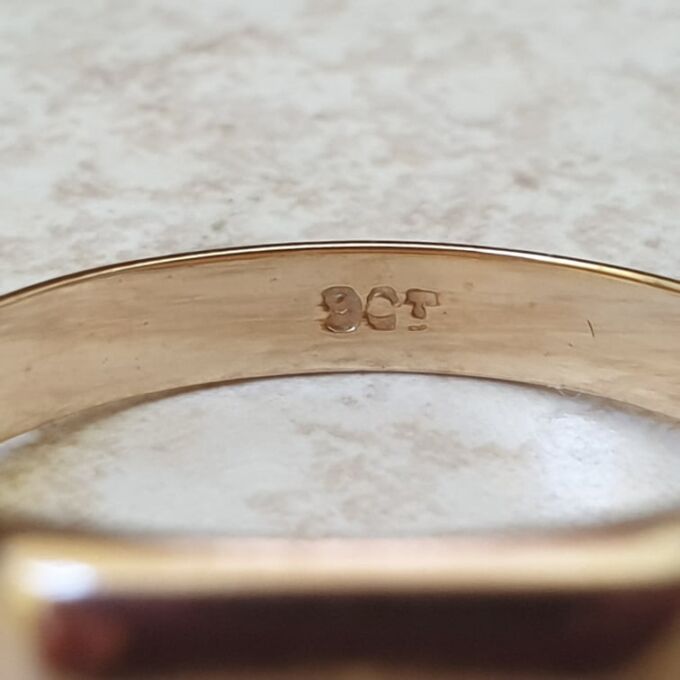 Star Set Diamond Signet Ring in 9ct Gold