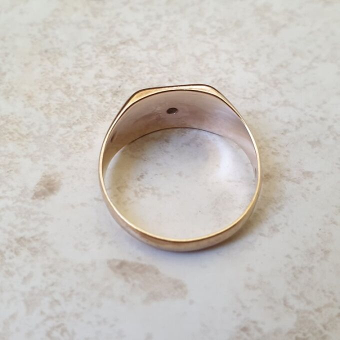 Star Set Diamond Signet Ring in 9ct Gold